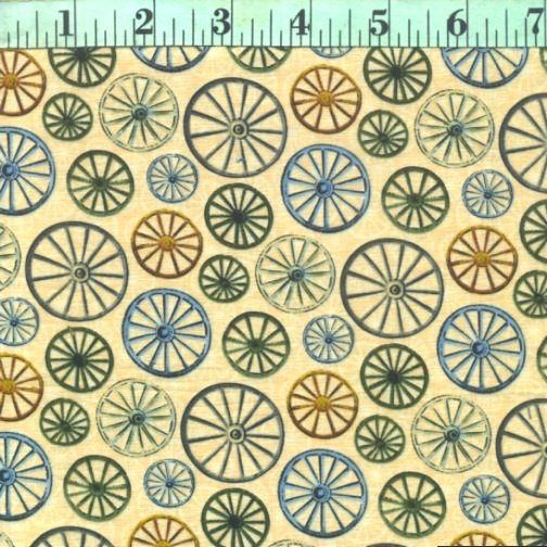 Open Range: Wagon Wheels on Beige